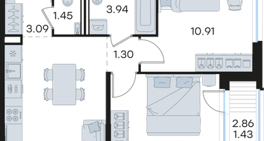 2-к. квартира, 49&nbsp;м²