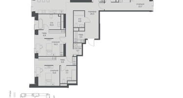 4-к. квартира, 210&nbsp;м²