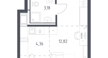 Студия, 25&nbsp;м²