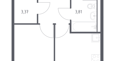 1-к. квартира, 32&nbsp;м²