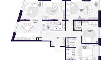 4-к. квартира, 141 м²