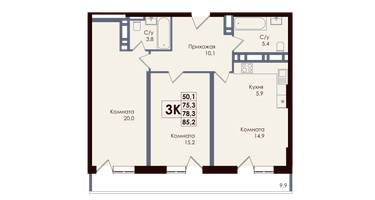 Студия, 80&nbsp;м²