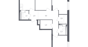 3-комнатная квартира, 78&nbsp;м²