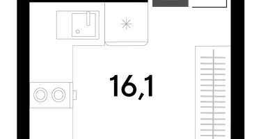 Студия, 19&nbsp;м²