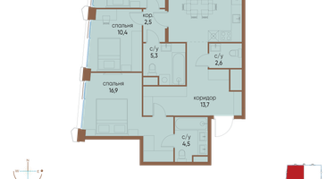 3-к. квартира, 90&nbsp;м²