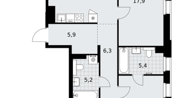 3-к. квартира, 102 м²