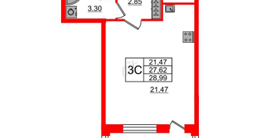 Студия, 27&nbsp;м²