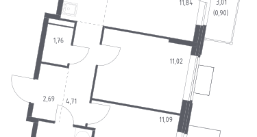 Студия, 53&nbsp;м²