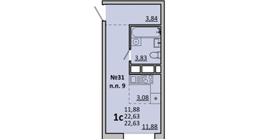 Студия, 22&nbsp;м²