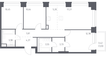 Студия, 80&nbsp;м²