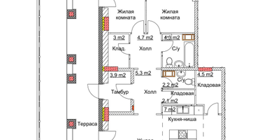 3-к. квартира, 100&nbsp;м²