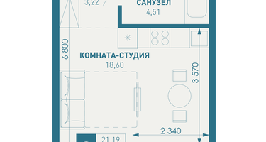 Студия, 30&nbsp;м²