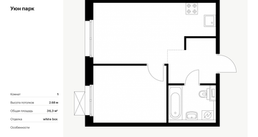 1-к. квартира, 36&nbsp;м²