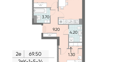 Студия, 69&nbsp;м²