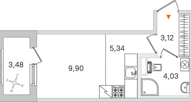 Студия, 24&nbsp;м²