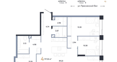 4-к. квартира, 117 м²