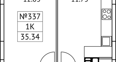 1-к. квартира, 35&nbsp;м²