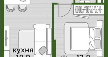 1-к. квартира, 39&nbsp;м²