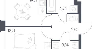 1-к. квартира, 33&nbsp;м²