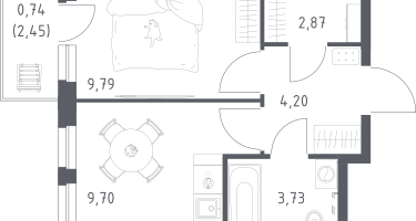 1-к. квартира, 31&nbsp;м²