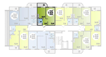 1-к. квартира, 37&nbsp;м²