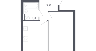 1-к. квартира, 45&nbsp;м²