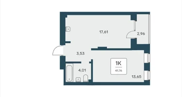 1-к. квартира, 41&nbsp;м²