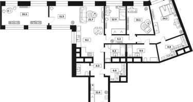 6-к. квартира, 169 м²