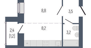 Студия, 26 м²