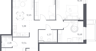 Студия, 88&nbsp;м²