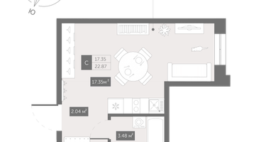 Студия, 22&nbsp;м²