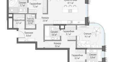3-к. квартира, 177&nbsp;м²