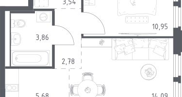 Студия, 40&nbsp;м²