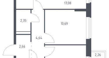 2-к. квартира, 52&nbsp;м²