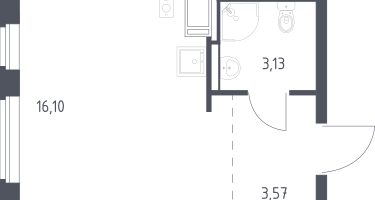 Студия, 22&nbsp;м²