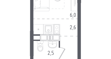 Студия, 13&nbsp;м²