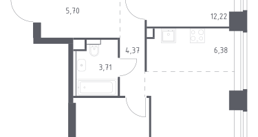 Студия, 67&nbsp;м²