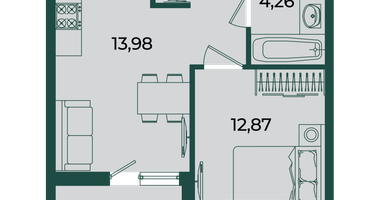 1-к. квартира, 38&nbsp;м²
