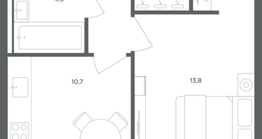 1-к. квартира, 36&nbsp;м²