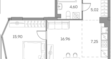 Студия, 50 м²