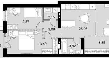 3-к. квартира, 69&nbsp;м²