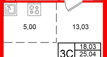 Студия, 25 м²