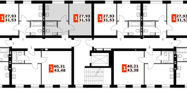 1-к. квартира, 31&nbsp;м²
