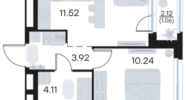 1-к. квартира, 30&nbsp;м²