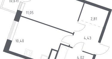 1-к. квартира, 33&nbsp;м²