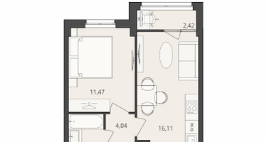 1-к. квартира, 35&nbsp;м²