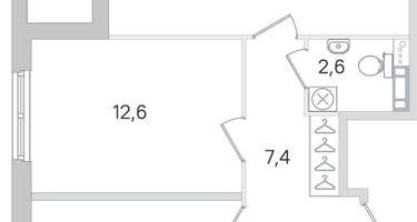 2-комнатная квартира, 59&nbsp;м²