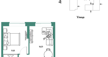 2-к. квартира, 36&nbsp;м²