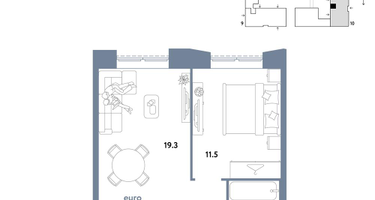2-к. квартира, 39&nbsp;м²