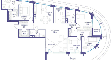 6-к. квартира, 180&nbsp;м²